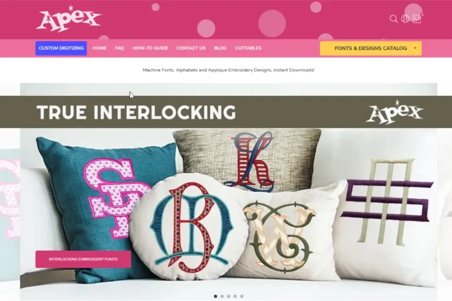 Apex Embroidery Designs - screenshot of work delivered by Futuristik