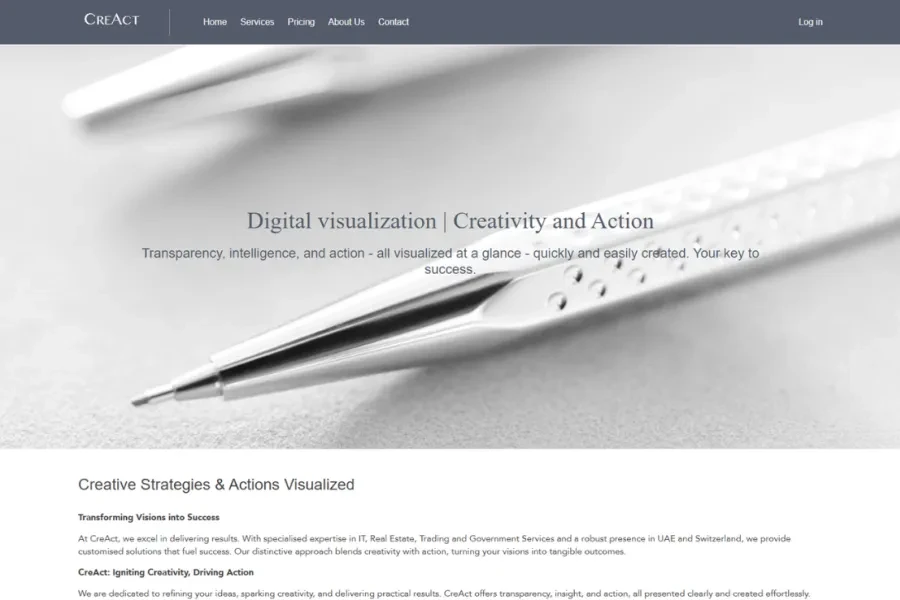 Creact (CAB/ICAB) - screenshot of work delivered by Futuristik