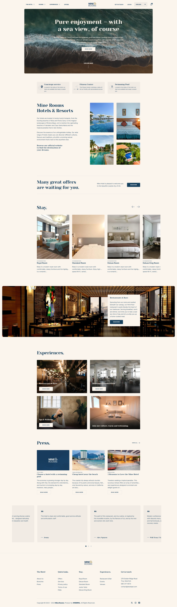 Mine Hotel Booking: Screenshot 1