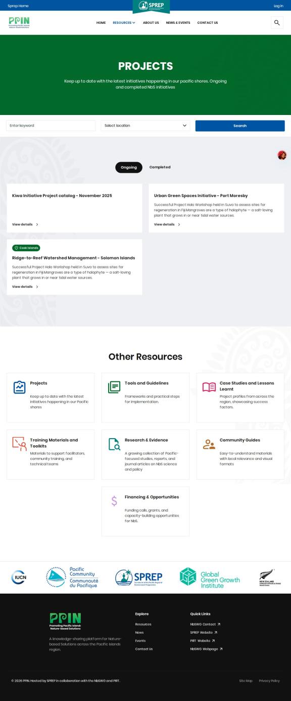 Pacific NbS Resource Hub: Screenshot 2