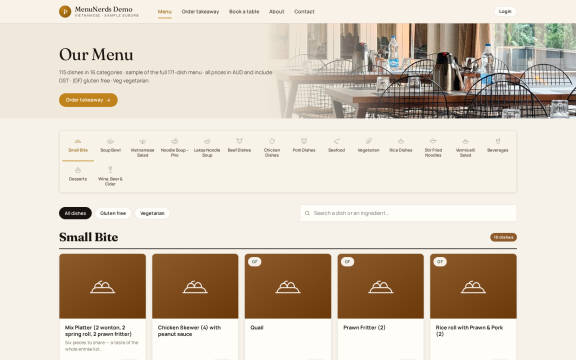 Menu Nerds: Digital menu