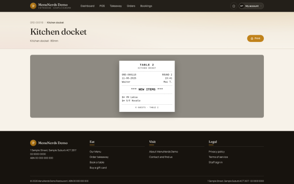 Menu Nerds: Kitchen docket