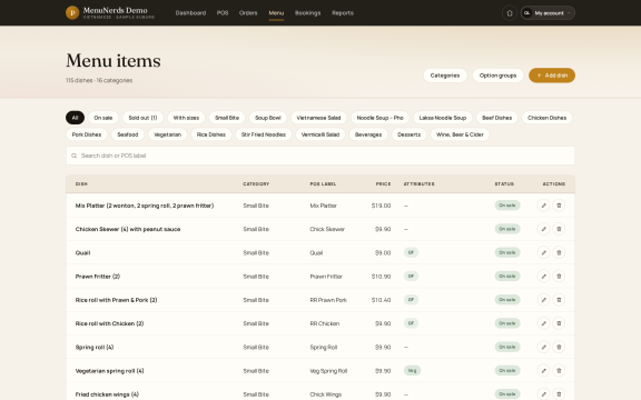 Menu Nerds: Menu management