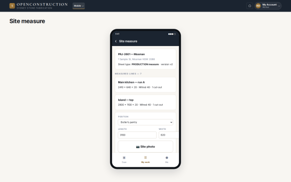 OpenConstruction: Mobile measure