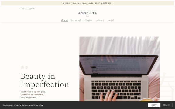 OpenStore: "Japanese wabi sabi" theme