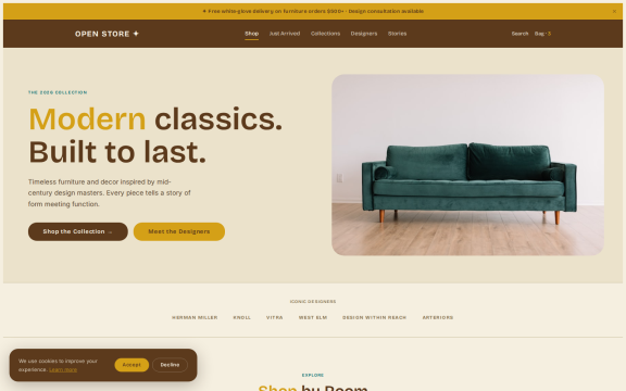OpenStore: "Mid century modern" theme