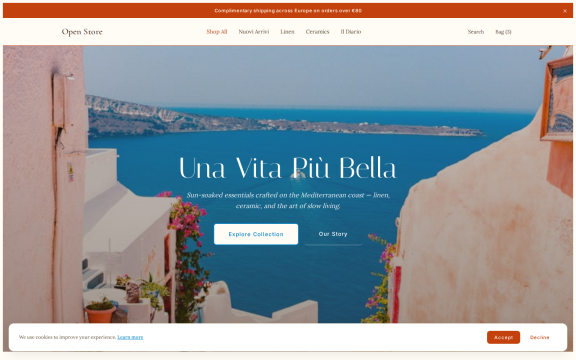 OpenStore: "Mediterranean coast" theme