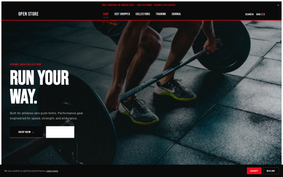 OpenStore: "Athletic performance" theme