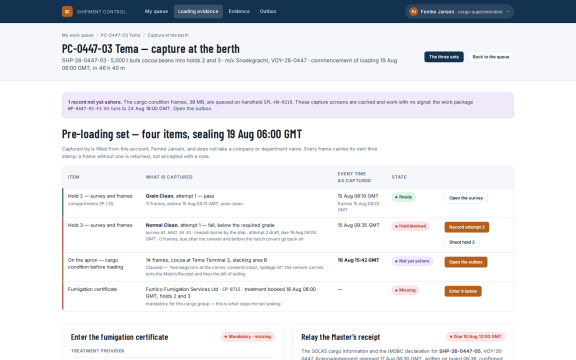 Shipment Control: Evidence
